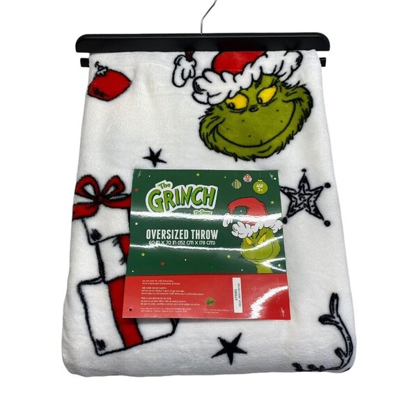Dr. Seuss The Grinch Max Christmas Wreath Throw Blanket 60x70 Gifts Presents
